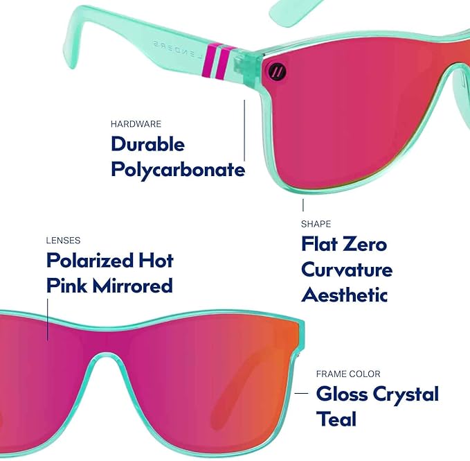 Blenders Eyewear Millenia X2 – Polarized Sunglasses – Flat, Mirrored Lens – 100% UV Protection – For Men & Women