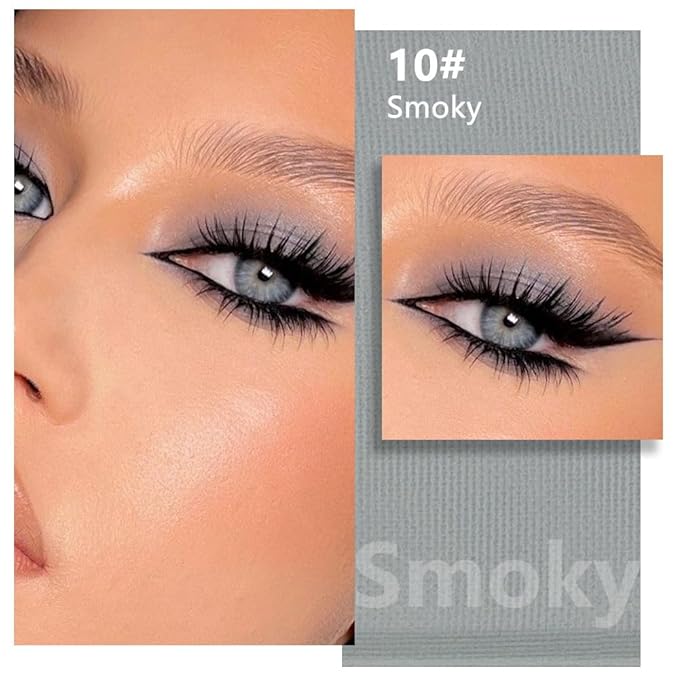 evpct Matte Smoky Gray Single Eye Shadow Palette Makeup for Older Women, Grey Cream Eye shadow Palette Single for Older Women Matte, High Pigment Waterproof Monochrome Mini Eyeshadow, sombra de ojos