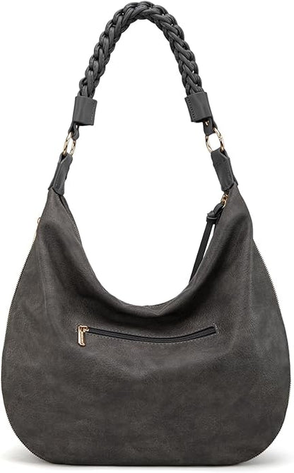 Montana West Large Hobo Bags for Women Slouchy Shoulder Purse Handbag with Zipper and Woven Handle