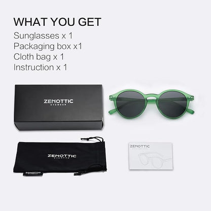 ZENOTTIC Polarized Round Sunglasses, Stylish Sunglasses for Men and Women Retro Classic, Multi-Style Selection