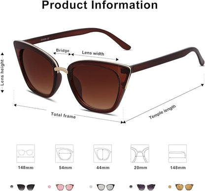 SOJOS Cat Eye Designer Sunglasses Fashion UV400 Protection Glasses SJ2052