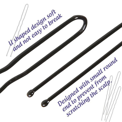 FANDAMEI Hair Donut Bun Maker Set - 4 Bun Shapers, 20 Invisible Nets, 5 Elastics, 20 Bobby Pins (Black)