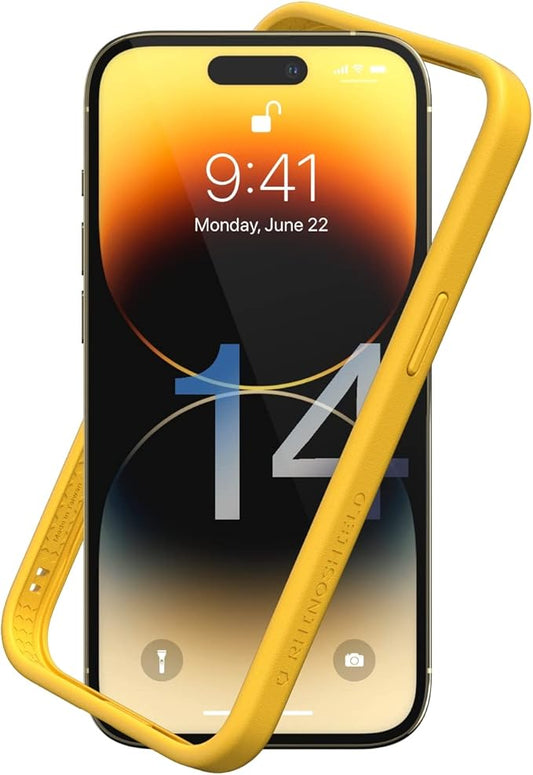 RhinoShield Bumper Case Compatible with [iPhone 14 Pro] | CrashGuard NX - Shock Absorbent Slim Design Protective Cover 3.5M / 11ft Drop Protection - Yellow