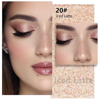 Kaely Pressed Single Eyeshadow Makeup, Light Nude Brown Shimmer Highly Pigmented Monochrome Eye Shadow Palette, Waterproof Neutral Powde Mini Eyeshadow, sombras para ojos, Lightweight Blendable, 20