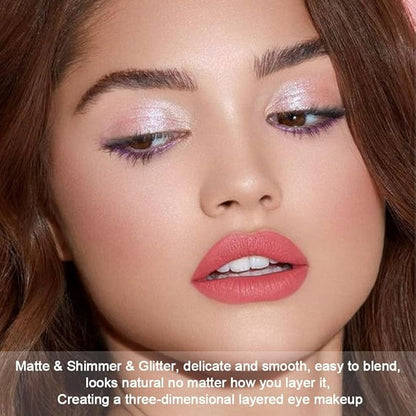 10Colors Nude Pink Rose Gold Colorful Eyeshadow Palette Makeup,Natural Neutral Highly Pigmented Eye Shadow,Naturing-Looking Long Lasting Waterproof Blendable Hypoallergenic Suitable for Beginners