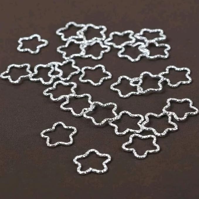 100PCS Silver Star and Silver Love Shape Braids Ring Accessories for Girl and Women Braids Locs Hair Cute Ring Metal Cuffs Decoration(Silver)
