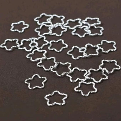 100PCS Silver Star and Silver Love Shape Braids Ring Accessories for Girl and Women Braids Locs Hair Cute Ring Metal Cuffs Decoration(Silver)