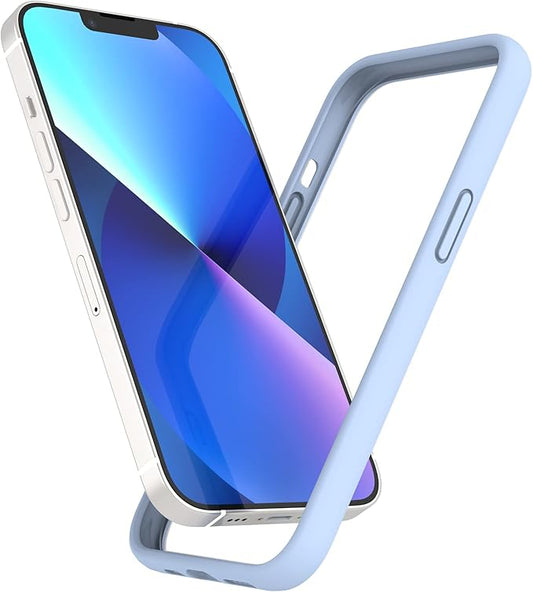 K TOMOTO iPhone 13/13 Pro Silicone Bumper Case (6.1 Inch), Shock-Absorb, Raised Edge Protection, Drop Protection, Silky and Soft Touch, Fog Blue