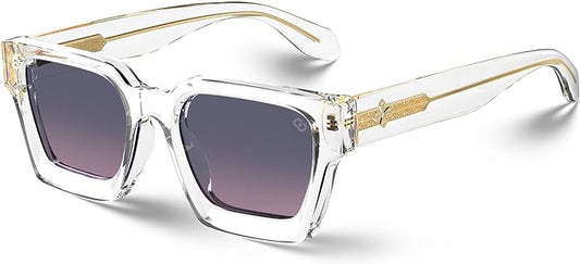 VISOONE Fashion 100% UV400 Protection Rectangle TR90 Y2K Sunglasses Accessories for Women Men RIVER