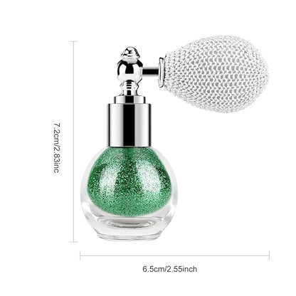KYDA Highlighter Powder Spray, High Glossy Shimmer Sparkling Powder for Face and Body Glitter Makeup, Body Glitter Spray, Green
