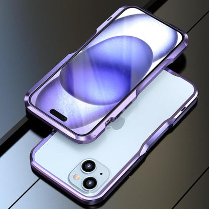 HENGHUI Aluminum Bumpers for iPhone 15 Plus Bumper Case with Strap Hole Metal Frame Bumper Cover Shock Absorbent Slim Cool Design (Purple)