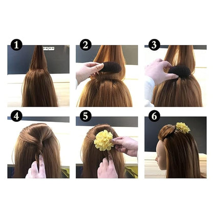 2Pcs 3.3inch Charming Bump It Up Volume Inserts - Beige Sponge Foam Hair Combs for Beehive Buns and Hairstyling Accessories