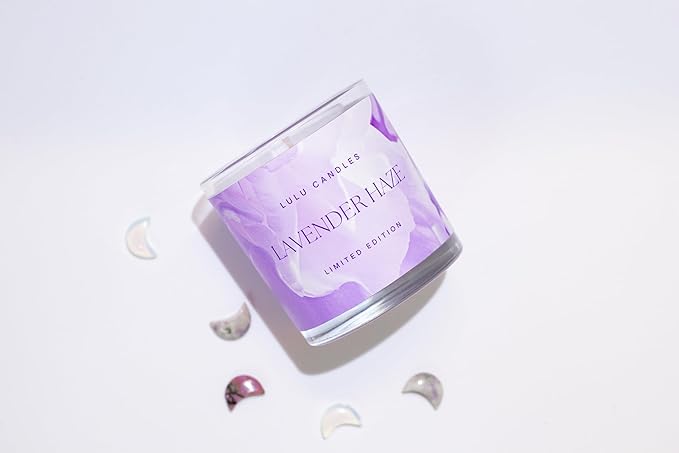 Lulu Candles | in The Clouds Collection | Lavender Haze | Spring Candle | Hand Poured in The USA | Highly Scented & Long Lasting (9 Oz. Gift Box)