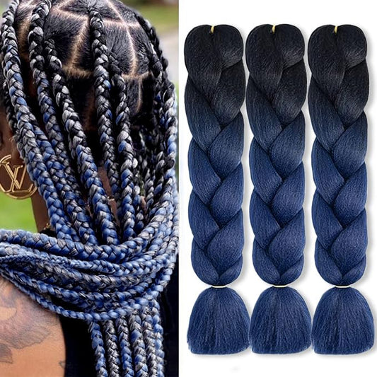 Ombre Braiding hair synthetic Crochet braids twist 24inch 3pcs/lot 100g Ombre two three tone Jumbo braid hair extensions Dreadlocks