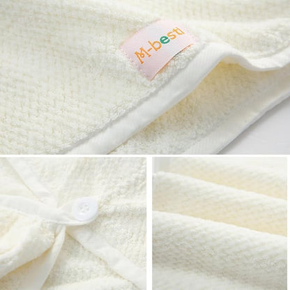 2 Pack Microfiber Hair Towel Wrap,Hair Drying Towel with Button, Absorbent and Soft,Anti-frizz Head Towel to Dry Hair Quickly(Beige&Beige)