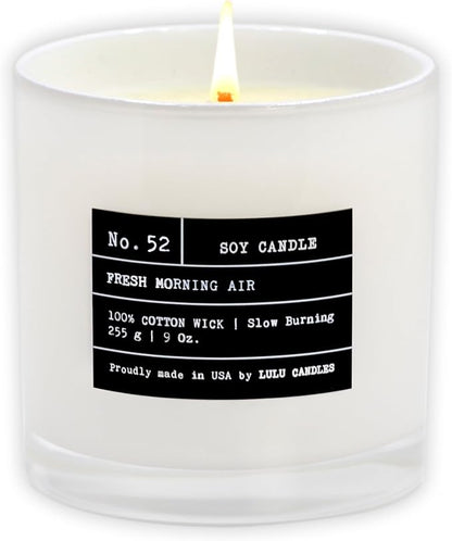 Lulu Candles | Fresh Morning Air | Luxury Scented Soy Jar Candle | Hand Poured in The USA | Highly Scented & Long Lasting (9 Oz.)