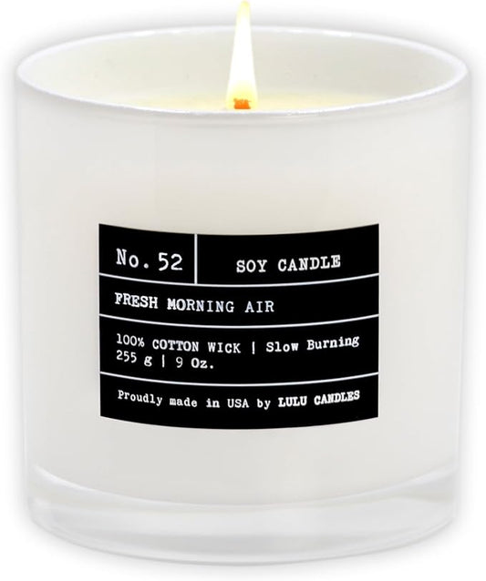 Lulu Candles | Fresh Morning Air | Luxury Scented Soy Jar Candle | Hand Poured in The USA | Highly Scented & Long Lasting (9 Oz.)