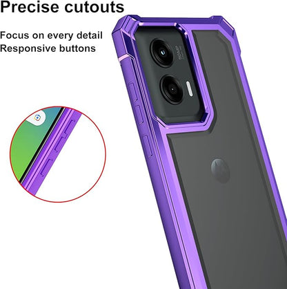 Ailiber for Motorola G Stylus 5G 2024 Phone Case, with Screen Protector, Dual Layer Shockproof Bumper, Clear Transparent, Slim Scratch-Resistant Cover for Motorola Moto G Stylus 2024-Purple