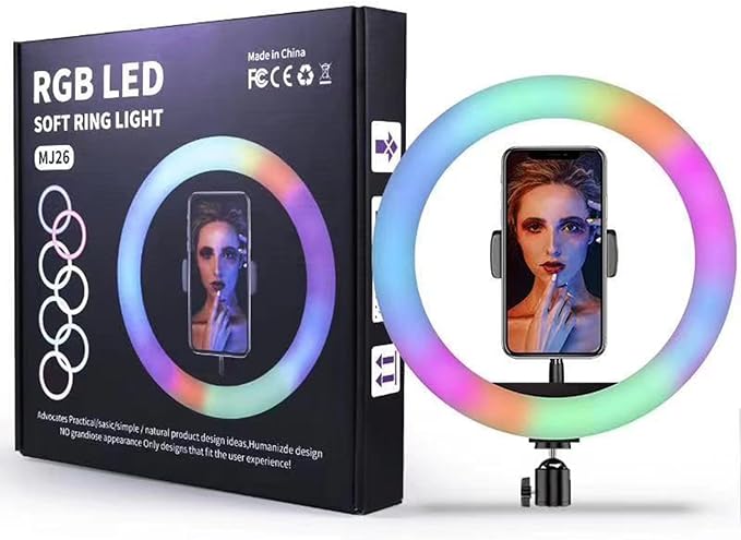 10" Replaceable Selfie Ring Light, Without Tripod, 32 Color Modes, Dimmable LED Ring Light for iPhone and Android, TikTok, Live Stream, YouTube, Makeup