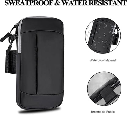 Phone Holder for Running Armband Cell Phone Holder iPhone 15 14 13 12 11 Pro Max Xs Xr X 8 7 Plus SE Mini Galaxy Ultra S24 Note Carrier Pouch, Exercise Workout Gym Sports Arm Band Bag Sleeve