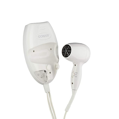 Conair Wall-Mount Hair Dryer, 1600W Hair Dryer with LED Night Light, Wall Mount Blow Dryer