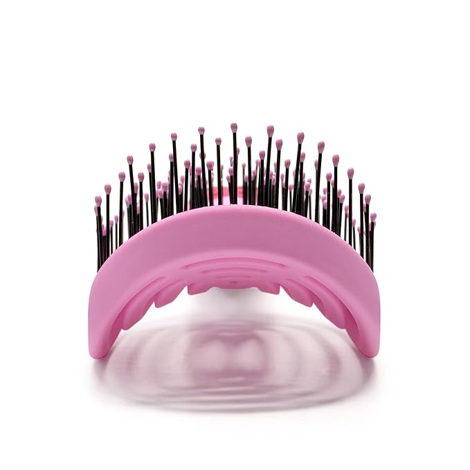 NuWay 4HAIR DoubleC PRO U.S. Patented Double Curved Detangling Brush is Hair Dryer Safe (Red Violet)