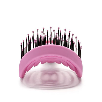 NuWay 4HAIR DoubleC PRO U.S. Patented Double Curved Detangling Brush is Hair Dryer Safe (Red Violet)