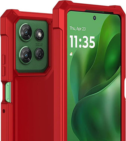 Ailiber Case for Motorola G Stylus 5G 2025, Moto G Stylus 2025 Phone Case with Screen Protector, Dual Layer TPU Bumper Protective, Rugged Silicone Scratch Resistant, Heavy Duty Shockproof Cover-Red
