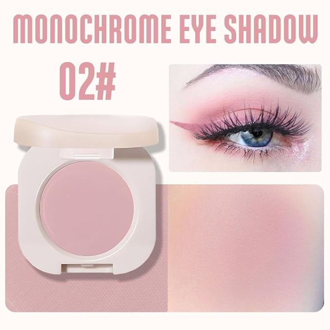 Monochrome Matte Eyeshadow Singles, Pink Eyeshadow Makeup, Neutral Matte Pressed Powder Single Vegan Eye Shadow, Highly Pigmented Natural Eyeshadow Palette Long Lasting Naturing-Looking Pink 02#