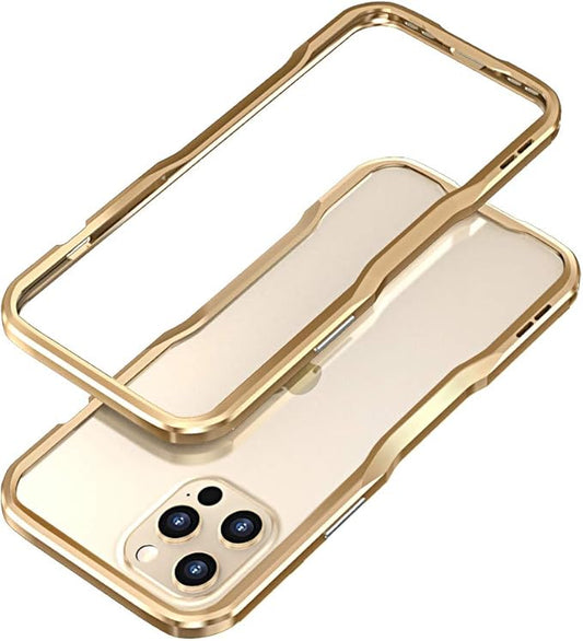 HENGHUI iPhone 13 Pro Aluminum Bumpers Bumper Case Metal Frame Bumper Cover Shock Absorbent Slim Cool Design (13Pro, Gold)