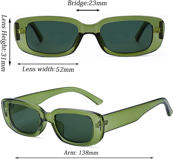4 Pieces Retro Vintage Sunglasses Small Square Rectangle 90s Glasses Trendy Y2K for Women Aesthetic Accessories