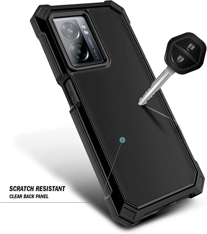 NZND Compatible with OnePlus Nord N300 5G Case with [Built-in Screen Protector], Full-Body Protective Shockproof Rugged Bumper Cover, Impact Resist Phone Case (Black)
