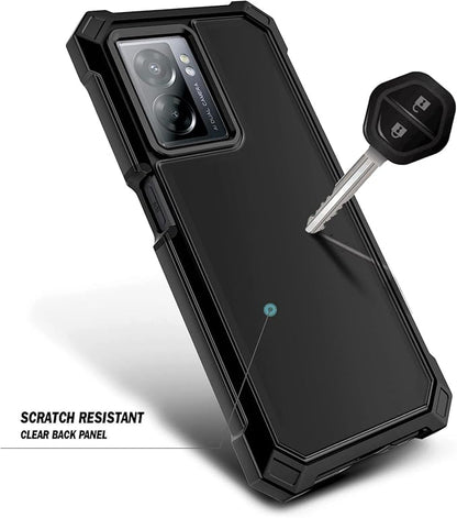 NZND Compatible with OnePlus Nord N300 5G Case with [Built-in Screen Protector], Full-Body Protective Shockproof Rugged Bumper Cover, Impact Resist Phone Case (Black)