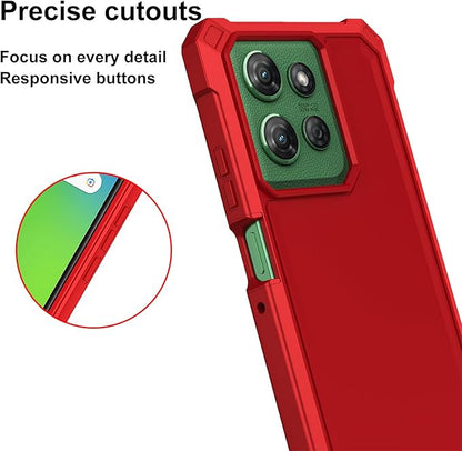 Ailiber Case for Motorola G Stylus 5G 2025, Moto G Stylus 2025 Phone Case with Screen Protector, Dual Layer TPU Bumper Protective, Rugged Silicone Scratch Resistant, Heavy Duty Shockproof Cover-Red