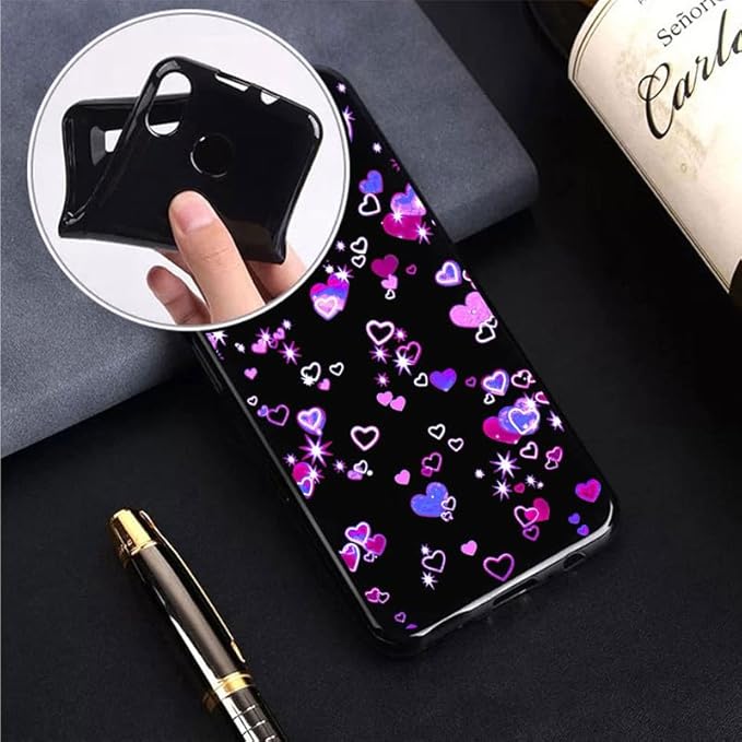 Case for Fossibot F109 5G (6.74"), Black Soft TPU Bumper Phone Case, Slim Shockproof Silicone Military Grade Drop Protective Shell for Fossibot F109 5G - Love Bubbles