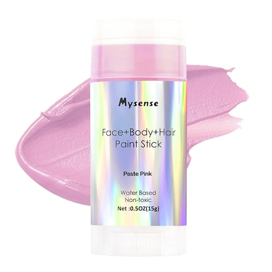 Mysense Pastel Pink Face Body Hair Paint Stick,Easter Bunny Face Paint,Water Based Washable Temporary Hair Color,Cream Body Paint Stick for Adults and Kids Halloween Costume SFX Cosplay Makeup,0.5oz