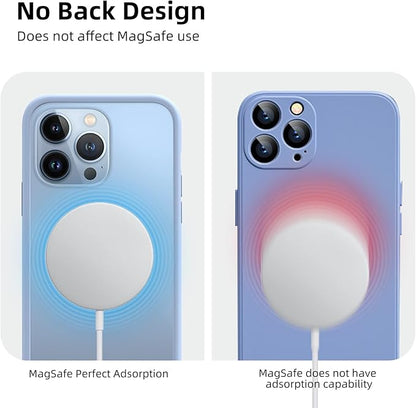 K TOMOTO iPhone 13/13 Pro Silicone Bumper Case (6.1 Inch), Shock-Absorb, Raised Edge Protection, Drop Protection, Silky and Soft Touch, Fog Blue