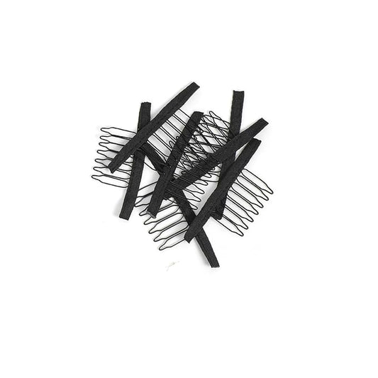 20 Pieces Wig Combs Wig Clips Wig Combs to Secure Wig 7-teeth Wig Accessories Tools For Making Wig Caps Wig Comb (Black,20 Pcs)