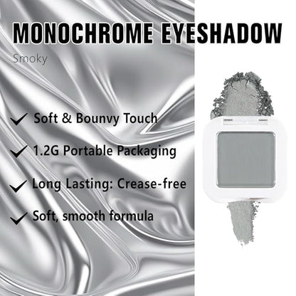 evpct Matte Smoky Gray Single Eye Shadow Palette Makeup for Older Women, Grey Cream Eye shadow Palette Single for Older Women Matte, High Pigment Waterproof Monochrome Mini Eyeshadow, sombra de ojos