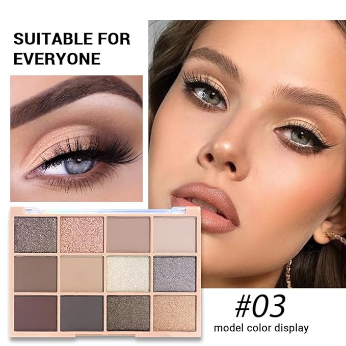Neutral Smokey Eye Shadow Palette,Nude Silver Gray Black Cream Eyeshadow Palette,Make Up Pallets for Women Highly Pigmented Natural Eyeshadow for Eyes Long Lasting Naturing-Looking,Blendable,Vegan