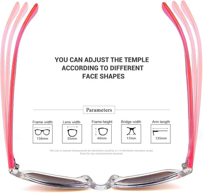 COLOSSEIN Sunglasses Womens,Classic Square Frame UV400 Mirrored Lens,Sunglasses Fit For Beach,Vacation,Driving