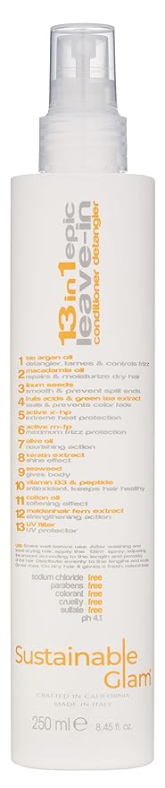 13in1 Epic Leave-In Conditioner Hair Detangler Spray with Keratin, Argan & Macadamia Oil