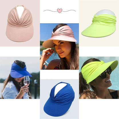 Sun Hat Women Sun Beach Visor Cap UV Protection with Wide Brim for Sports Beach Golf Hiking