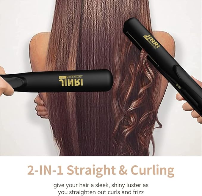 3 in 1 Heated Hair Styling Tool: Straightener, Crimper, and Hot Brush - Smooth Anti-Frizz Finish | Electric Brush for Straightening and Styling (M)