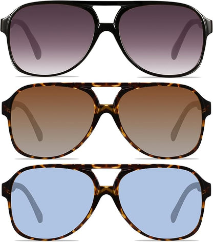 YDAOWKN Retro Aviator Sunglasses for Women Mens Large Frame Classic Vintage 70s Sun Glasses Aviators