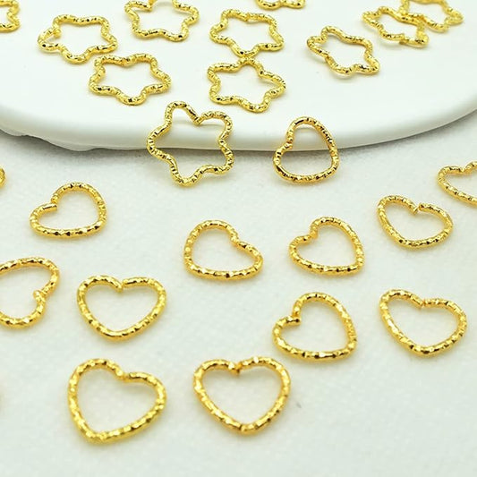 100PCS Hair Braid Rings Clips Gold Star and Gold Love Shape Hair Jewelry Ring for Braids Locs Hair Cute Braid Accessories(Gold)