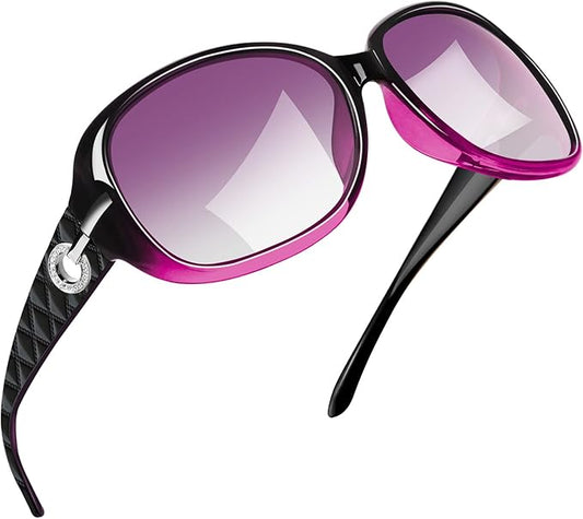 Joopin Big Womens Sunglasses Polarized Trendy Sun Glasses Large Rectangle UV Protection Rhinestone Sunnies