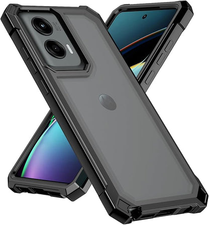 Ailiber for Motorola Moto G Stylus 5G 2024 Case, Moto G Stylus 5G 2024 Clear Case with Screen Protector, Dual Layer Shockproof Bumper, Transparent Protective Cell Phone Cover-Black