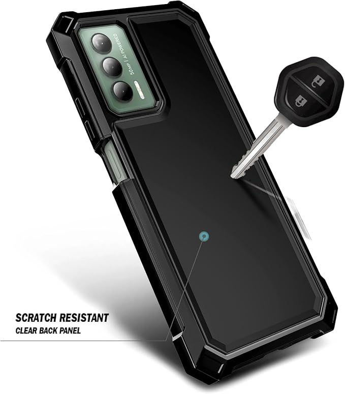 Designed for Cricket Outlast Phone Case, ATT Jetmore Case with [Built-in Screen Protector], Full-Body Protective Shockproof Rugged Bumper Cover Case (Black)