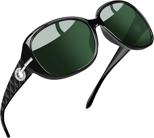 Joopin Big Womens Sunglasses Polarized Trendy Sun Glasses Large Rectangle UV Protection Rhinestone Sunnies